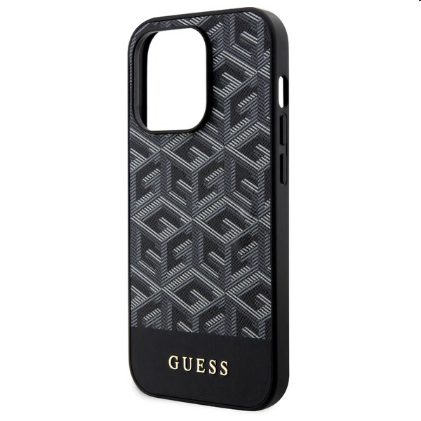 Pouzdro Guess PU G Cube MagSafe pro Apple iPhone 15 Pro Max, černé