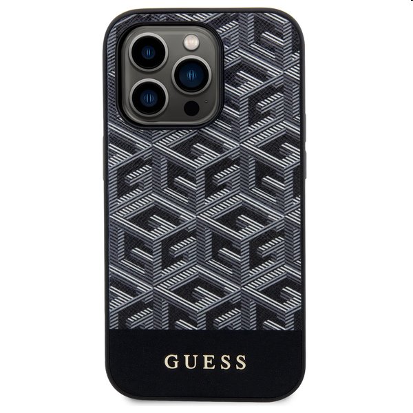 Pouzdro Guess PU G Cube MagSafe pro Apple iPhone 15 Pro Max, černé