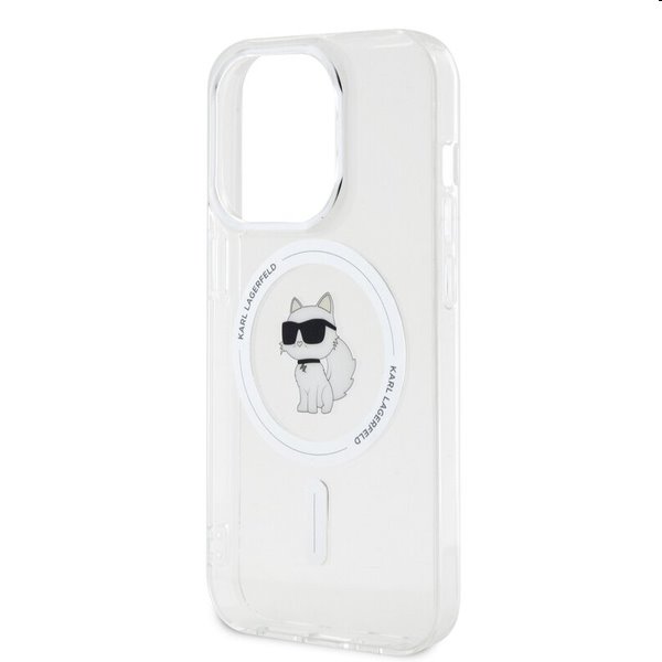 Pouzdro Karl Lagerfeld IML Choupette MagSafe pro Apple iPhone 15 Pro Max, transparentní