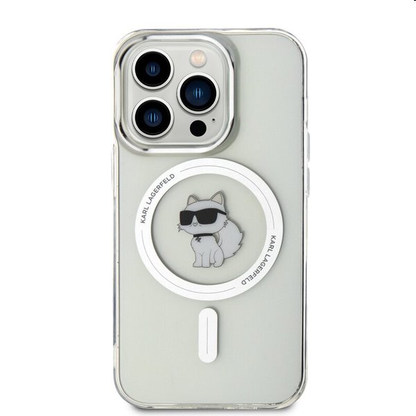 Pouzdro Karl Lagerfeld IML Choupette MagSafe pro Apple iPhone 15 Pro Max, transparentní