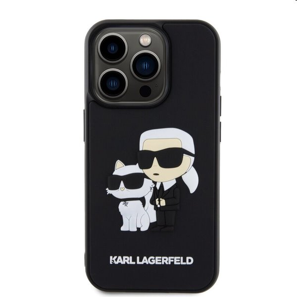 Pouzdro Karl Lagerfeld 3D Rubber Karl and Choupette pro Apple iPhone 13 Pro, černé Pouzdro Karl Lagerfeld 3D Rubber Karl and Choupette pro Apple iPhone 13 Pro, černé