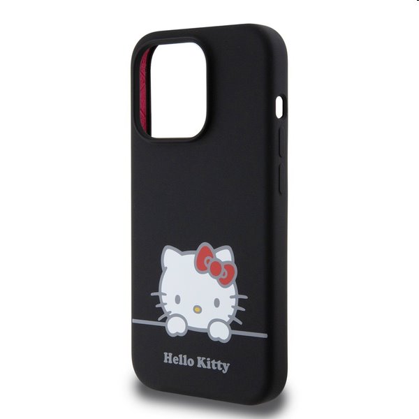 Zadní kryt Hello Kitty Liquid Silicone Daydreaming Logo pro Apple iPhone 15 Pro Max, černé