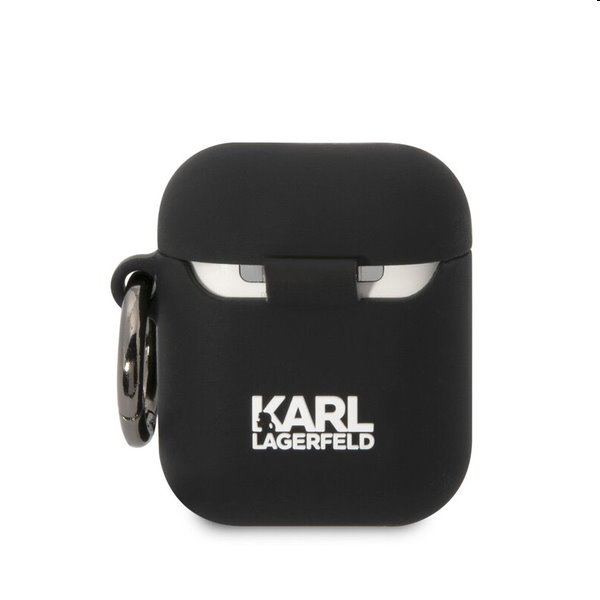 Karl Lagerfeld 3D Logo NFT Karl Head silikonový obal pro Apple AirPods 1/2, černý