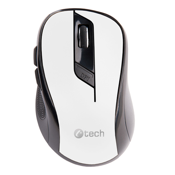 Bezdrátová myš C-Tech WLM-02, USB, 1600 dpi, bílá