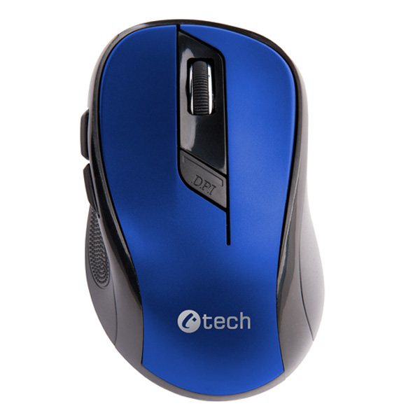 Bezdrátová myš C-Tech WLM-02, USB, 1600 dpi, modrá