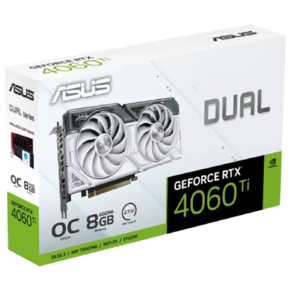 Grafická karta ASUS Dual GeForce RTX 4060 Ti White OC Edition, 8 GB, GDDR6