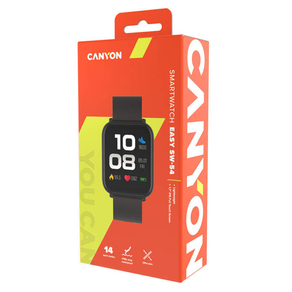 Canyon SW-54 Easy, smart hodinky, černé