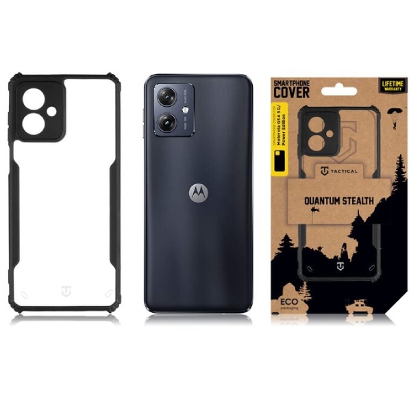 Pouzdro Tactical Quantum Stealth pro Motorola G54 5G/Power Edition, transparentní/černé