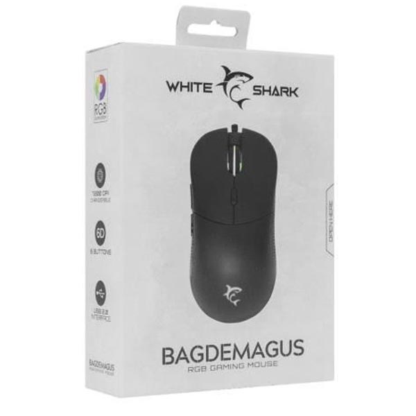 White Shark BAGDEMAGUS herní myš, 6D, 7200 dpi, černá