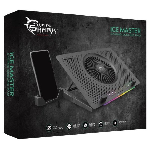 White Shark chladící podložka ICE-MASTER RGB, černá