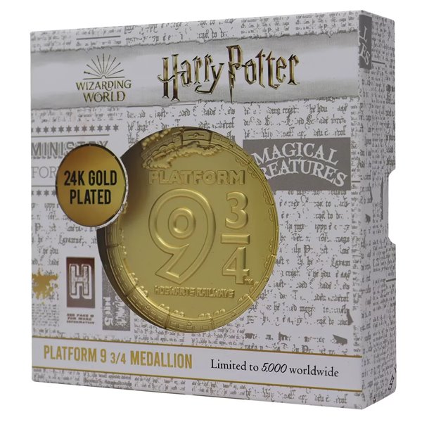 Sběratelský medailón Harry Potter Platform 9 3/4 Limited Edition (pozlátený)