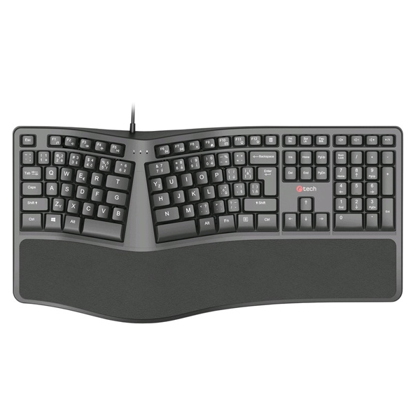 C-Tech KB-113E USB Ergo CZ/SK, černá