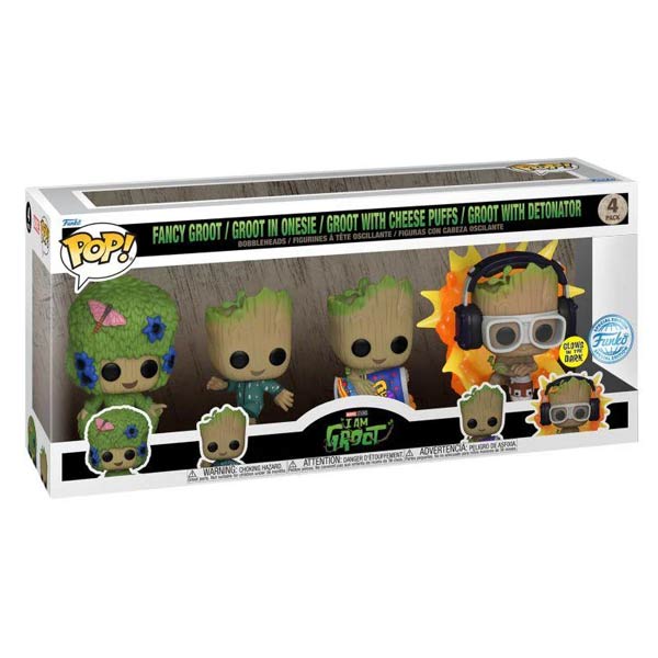 POP! 4 Pack Marvel: I Am Groot - Groot Special Edition (Glows in The Dark)