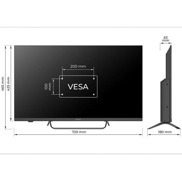 KIVI TV 32F760QB, 32" (81 cm), HD LED TV, AndroidTV, černý