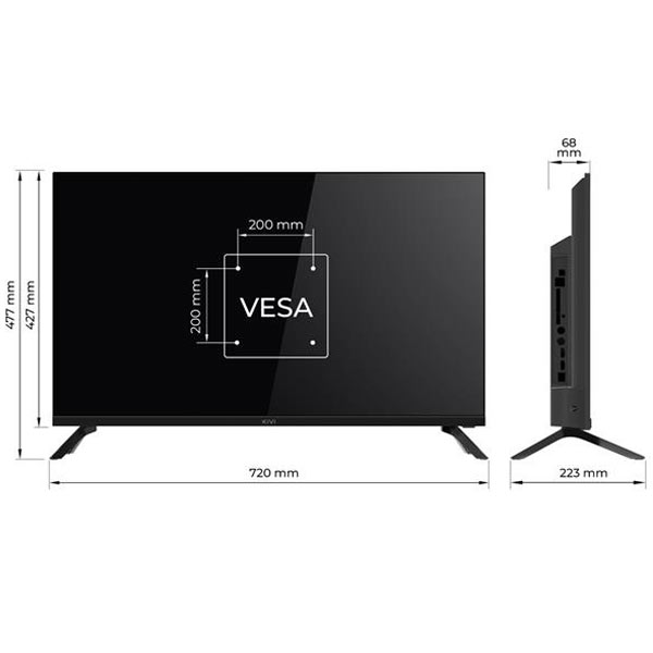 KIVI TV 32H735QB, 32" (81 cm), HD LED TV, AndroidTV, černý