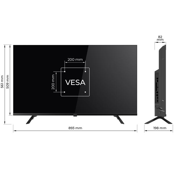 KIVI TV 40F730QB, 40" (100 cm), HD LED TV, AndroidTV, černý