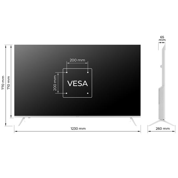 KIVI TV 55U760QW, 55" (139 cm), HD LED TV, AndroidTV, bílý