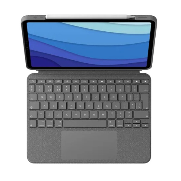 Logitech COMBO TOUCH pro iPad Pro (1., 2., 3, a 4. gen.), UK, šedý