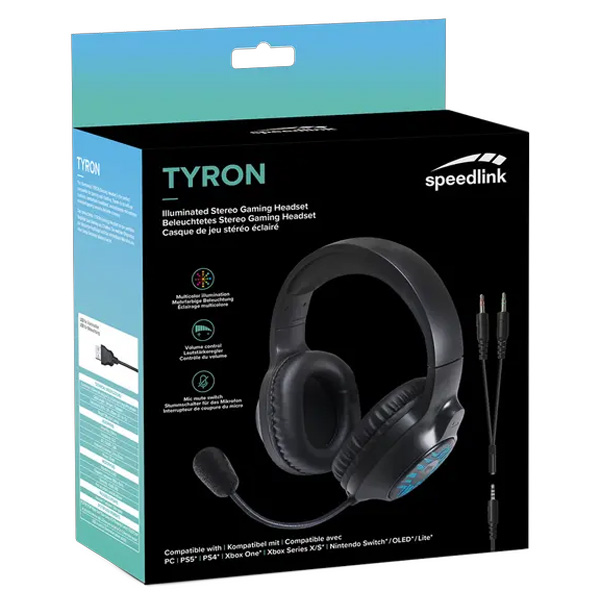 Speedlink Tyron RGB Stereo Headset for PC/PS5/PS4/XSX/Switch, black