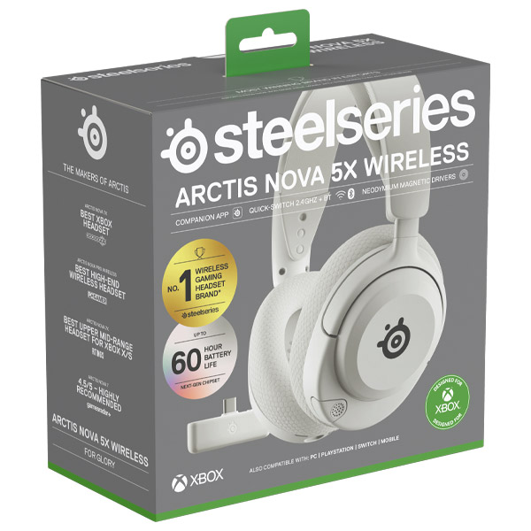 Steelseries Arctis Nova 5X pre Xbox, biele