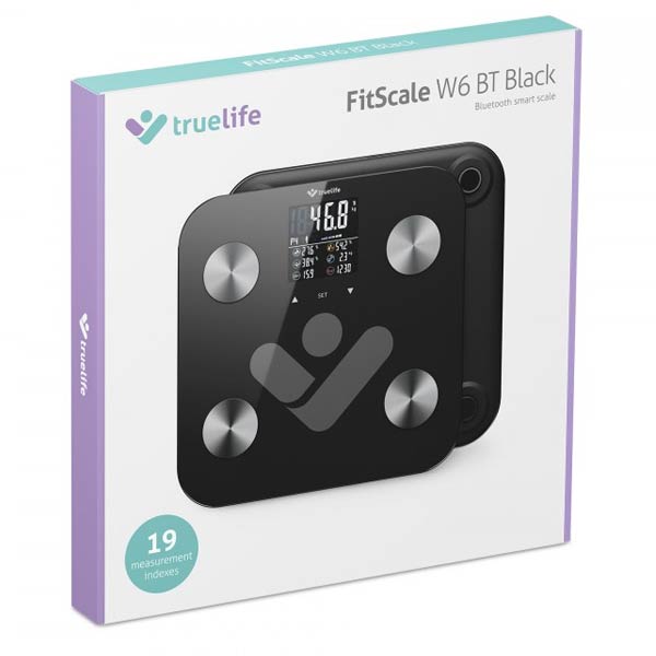 TrueLife FitScale W6 BT, osobní smart diagnostická váha, černá