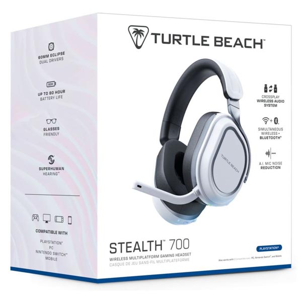 Turtle Beach bezdrátové herní sluchátka STEALTH 700X GEN3 pre PS4, PS5, PC, bílé