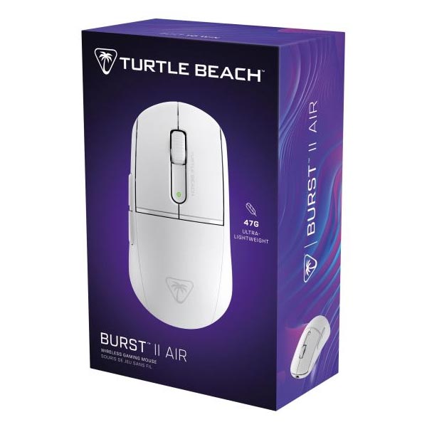 Turtle Beach Burst II Air bezdrátová herní myš, 26.000 DPI, 2,4 GHz, bílá