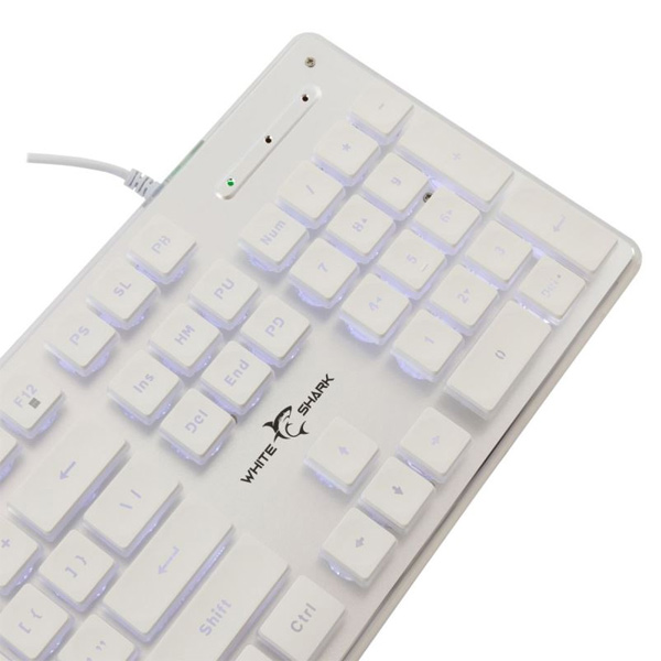 White Shark Gaming membrane keyboard TACHI, US, white