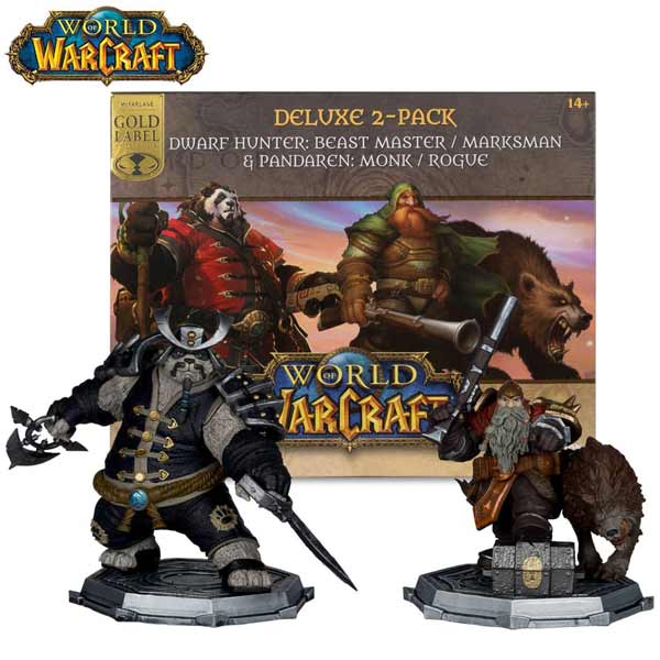 Akčná figúrka Dwarf Hunter: Beast Master & Pandaren: Monk (Gold Label)  (World of Warcraft) 15 cm