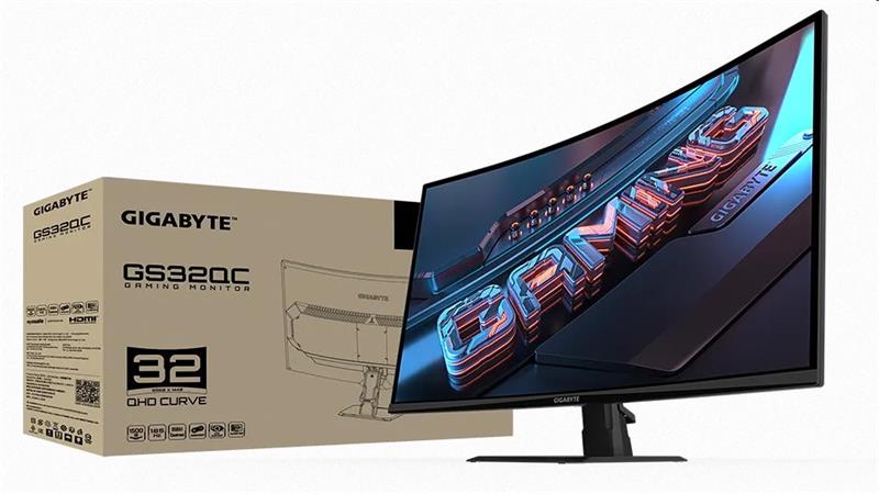 GIGABYTE LCD GS32QCG GAMING Monitor 31.5" QHD 2560x1440, VA 1500R, 170Hz, 2xHDMI, DP