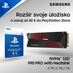 Samsung SSD 990 PRO w/ heatsink, 1TB, NVMe M.2, vystavený, záruka 21 měsíců na playgosmart.cz