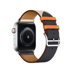 Řemínek z telecí kůže (krátký) COTEetCI pro Apple Watch 38/40/41m, křídovo/modrý na playgosmart.cz