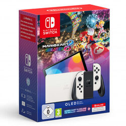 Nintendo Switch (OLED Model), white + Mario Kart 8 Deluxe + 12 month subscription for NSO