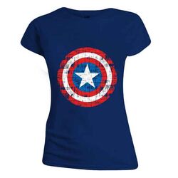 Tričko Captain America Shield Women Navy M na playgosmart.cz